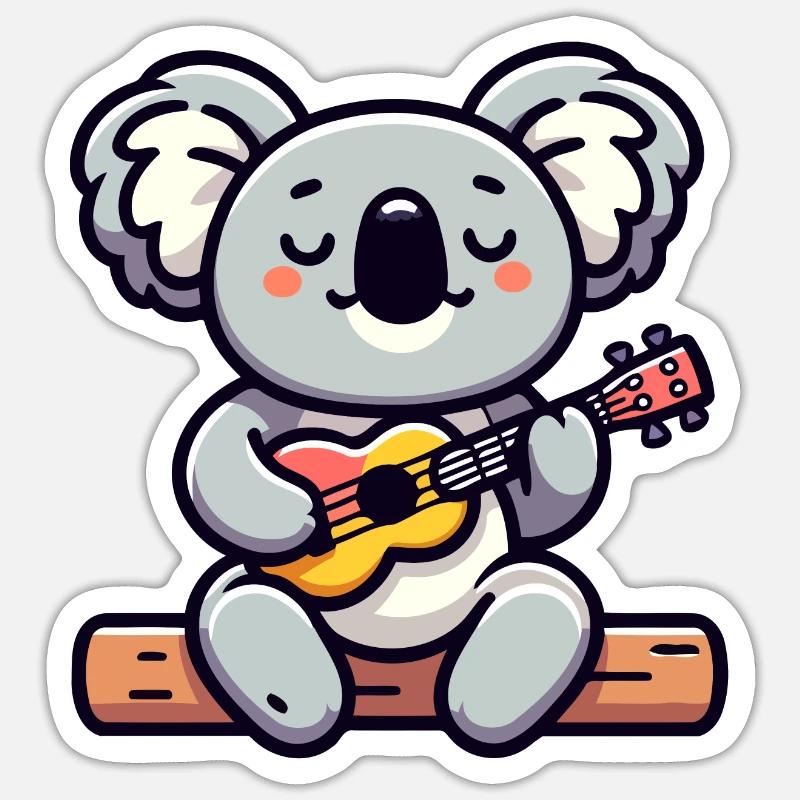 Koala Chords: The Eucalyptus Melodist - Sticker size S (10 x 10 cm) - white matte