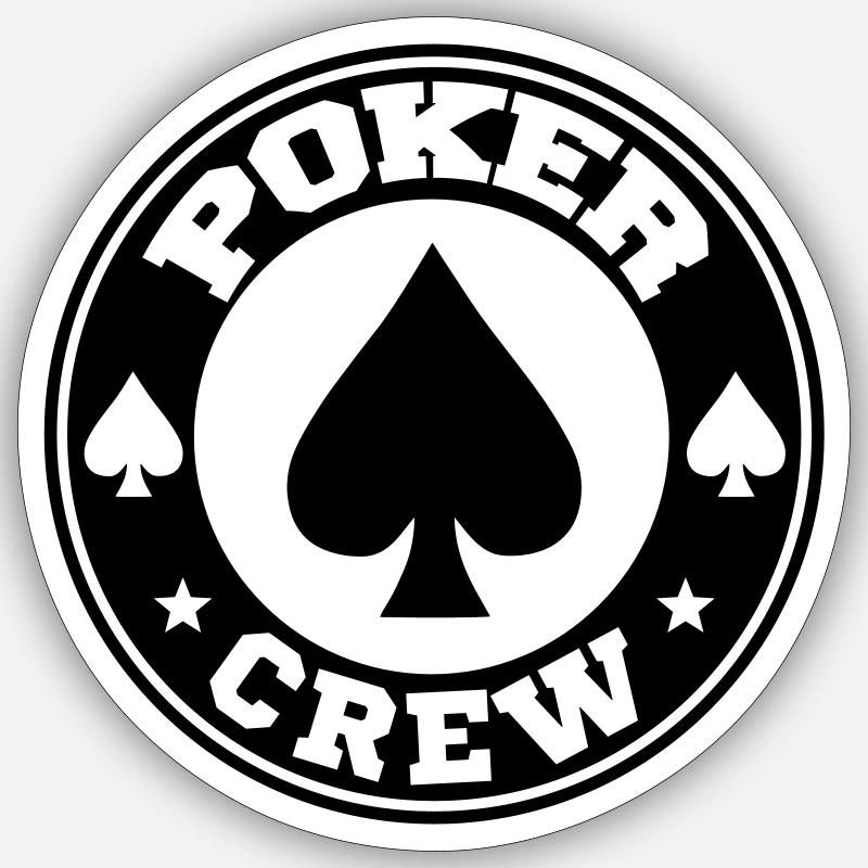 Équipe de poker - Sticker taille S (10 x 10 cm) - blanc mat