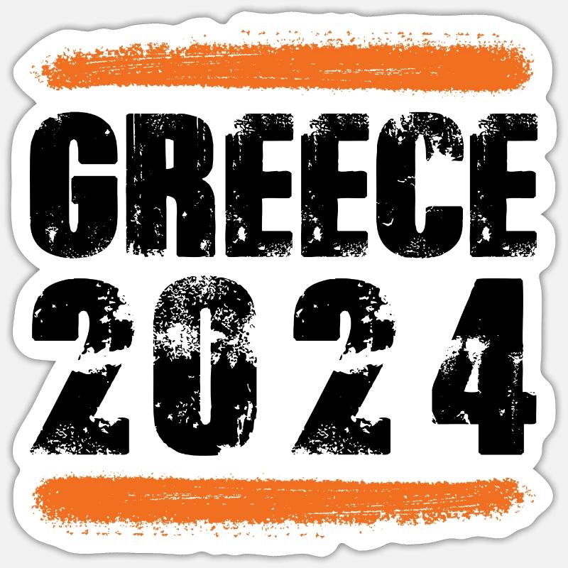 Équipe Grèce 2024 - Sticker taille S (10 x 10 cm) - blanc mat