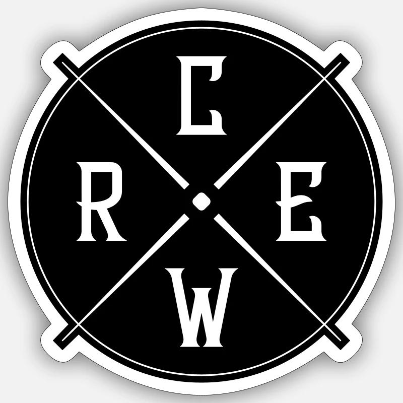 Crew Kreis - Sticker Größe S (10 x 10 cm) - Mattweiß