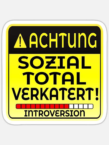 INTROVERTIERTE PERSON INTROVERSION IRONIE - Sticker Größe S (10 x 10 cm) - Mattweiß