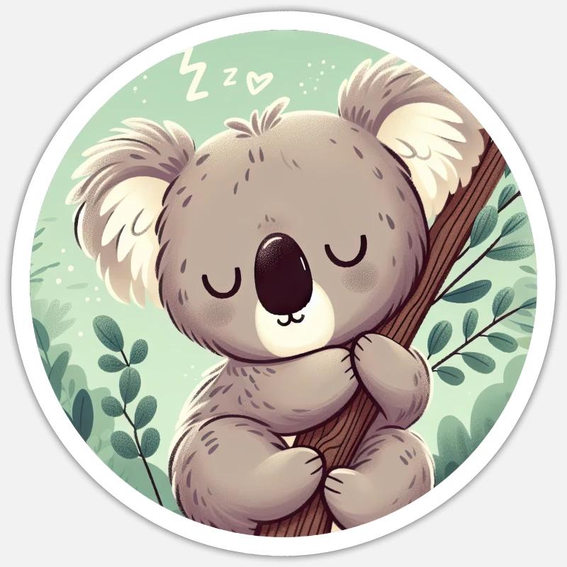 happy koala bear koala - Sticker size S (10 x 10 cm) - white matte