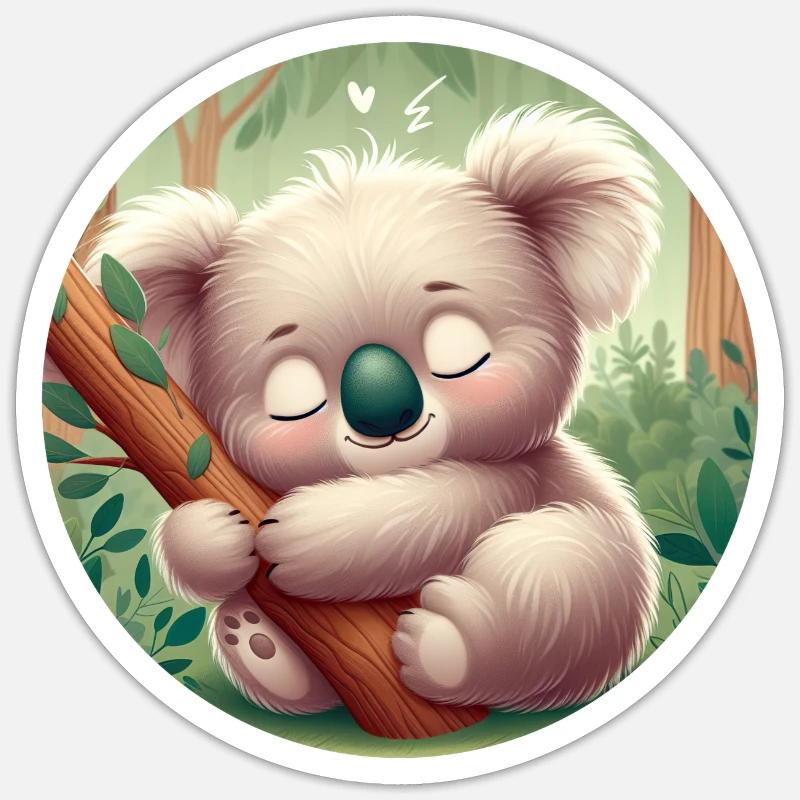 happy koala bear koala - Sticker size S (10 x 10 cm) - white matte