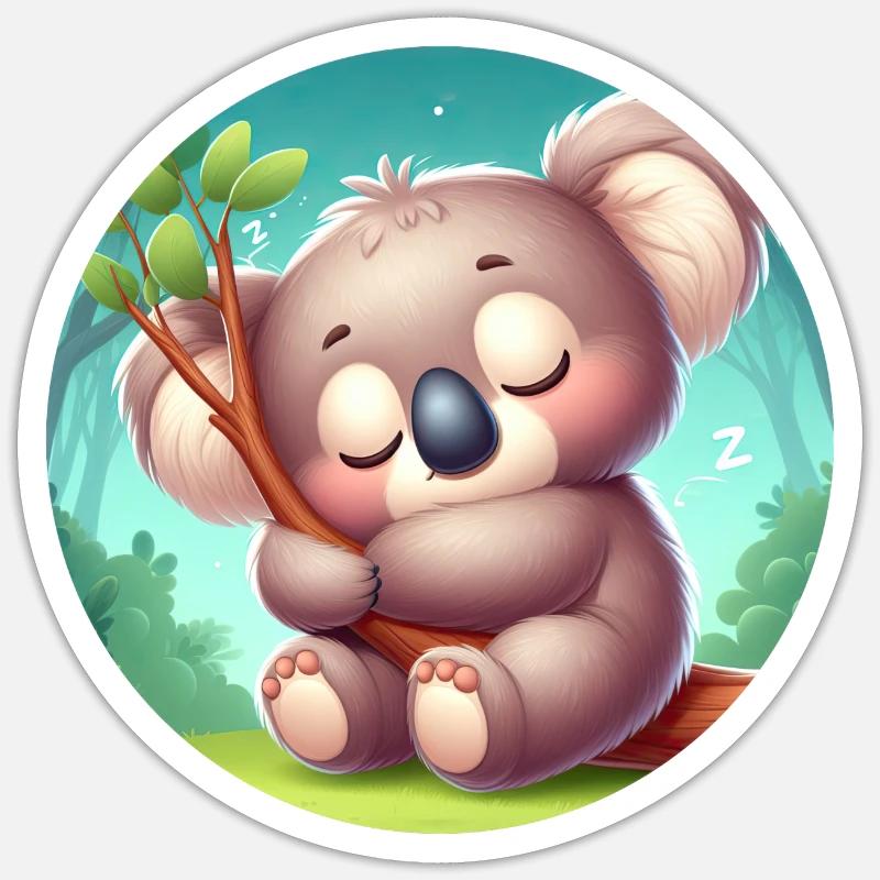 Koala heureux Koala Ours Koala - Sticker taille S (10 x 10 cm) - blanc mat