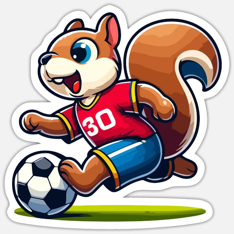 Scamper Striker: The Soccer Squirrel Sticker size S (10 x 10 cm)