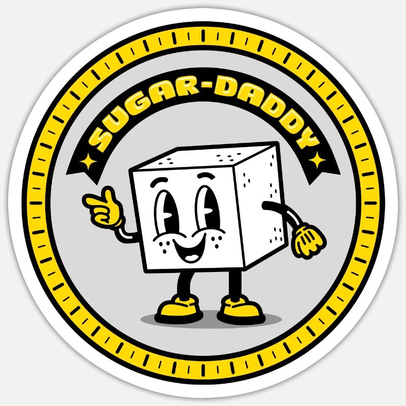 Sugar daddy in a circle Sticker size S (10 x 10 cm)