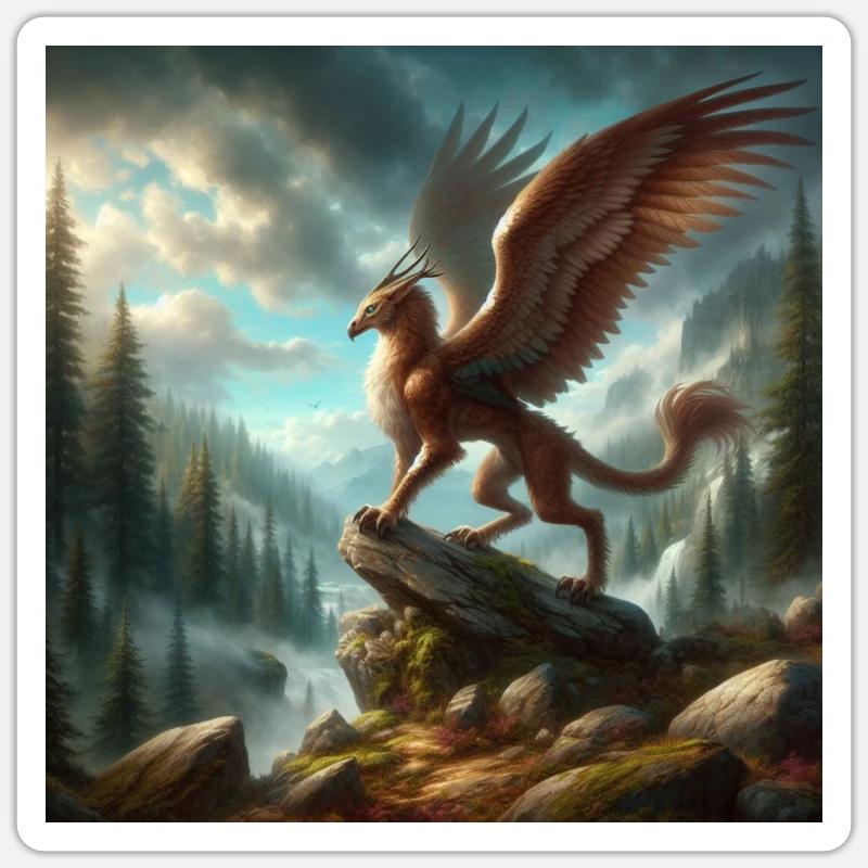 Peryton - Sticker Größe S (10 x 10 cm) - Mattweiß