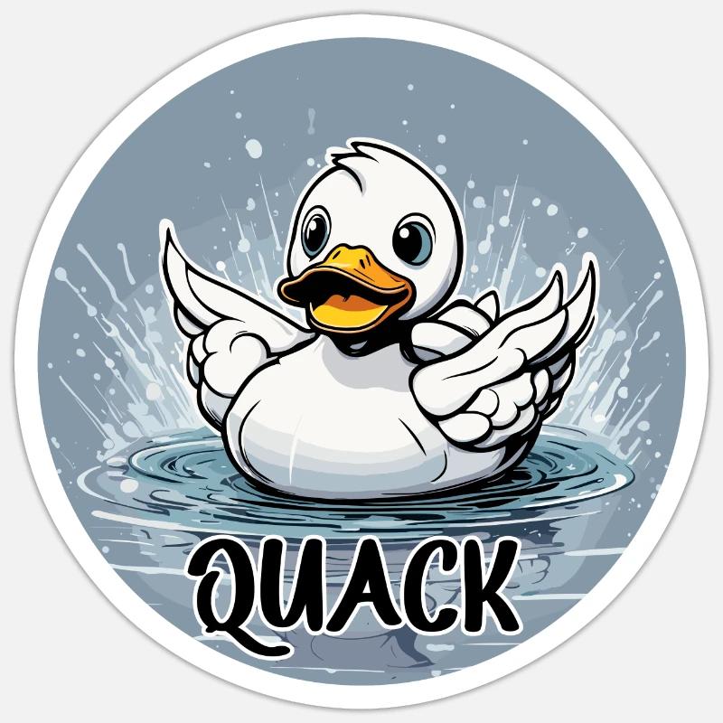 Canard en caoutchouc / Canard en caoutchouc / Eau / Baignoire Sticker taille S (10 x 10 cm)