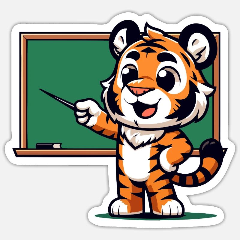Professor Tiger's Class - Sticker size S (10 x 10 cm) - white matte