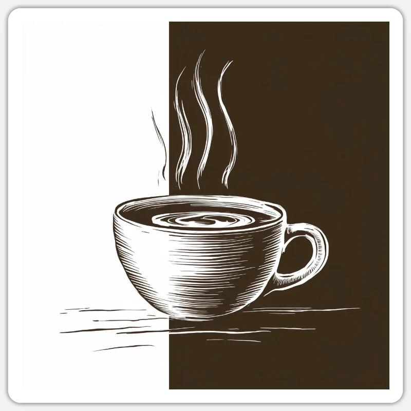 Kaffeezeit - Sticker Größe S (10 x 10 cm) - Mattweiß