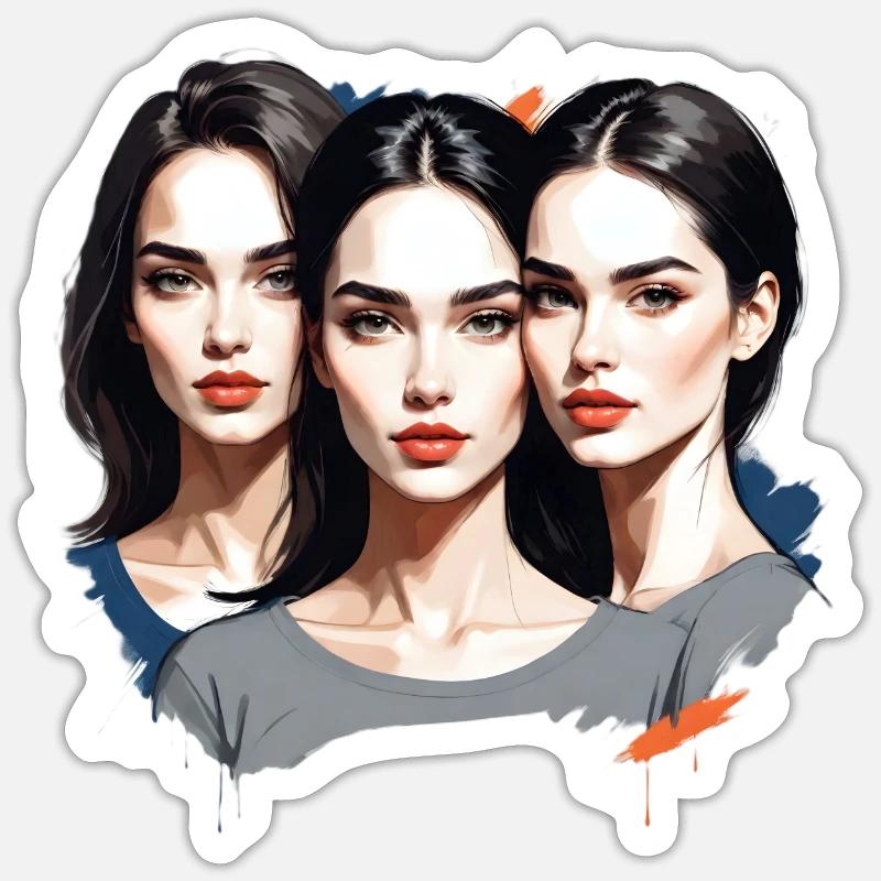 MADFOXX - Belles filles - Sticker taille S (10 x 10 cm) - blanc mat