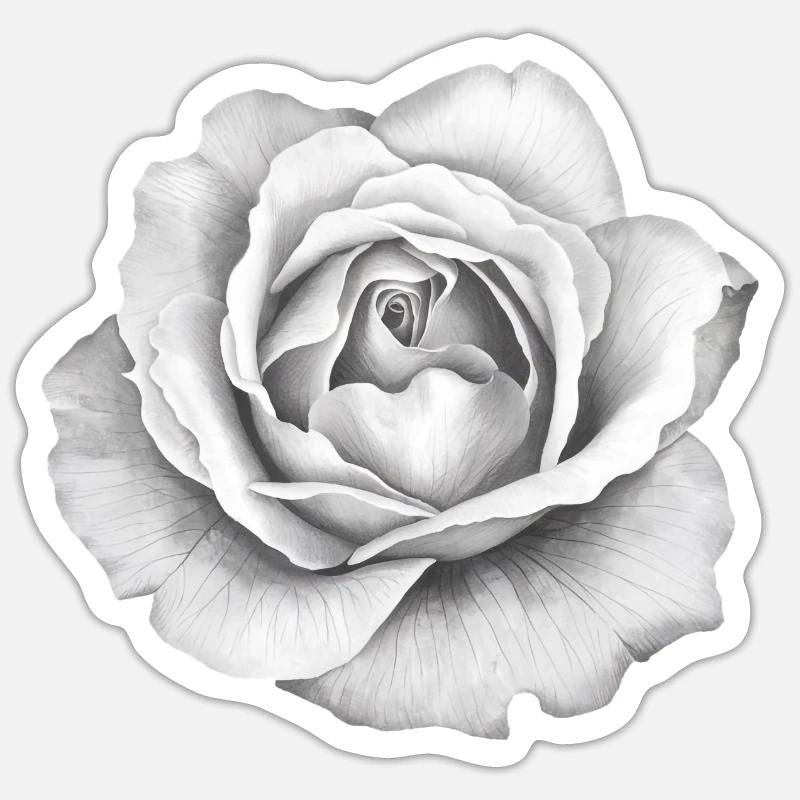 White Rose - Sticker size S (10 x 10 cm) - white matte