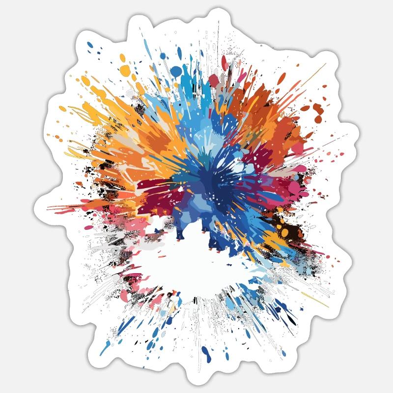 Farbexplosion - Sticker Größe S (10 x 10 cm) - Mattweiß