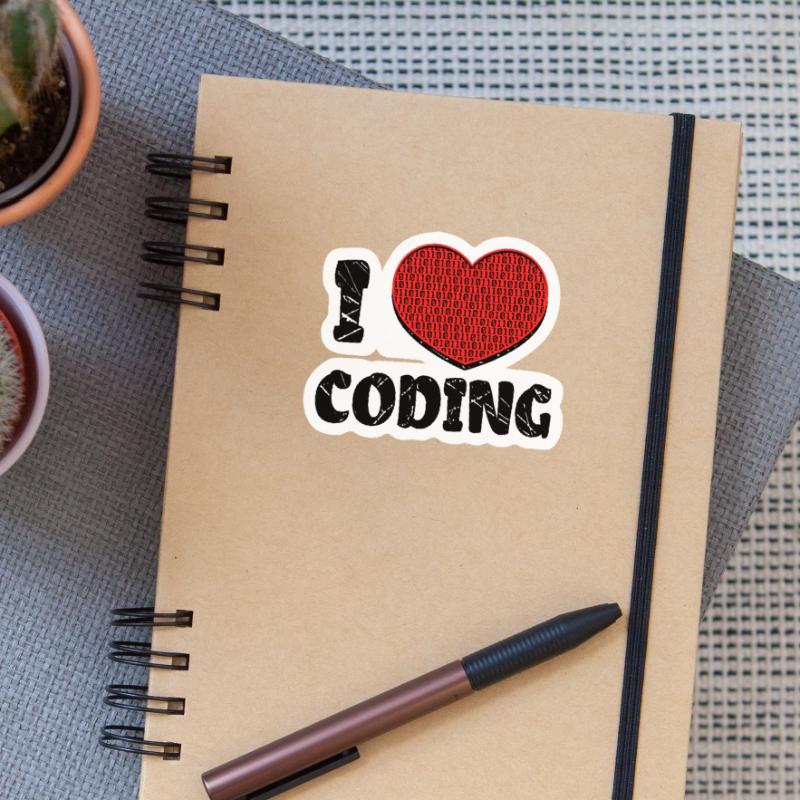 Script de code Debug Heart Statement Sticker taille S (10 x 10 cm)