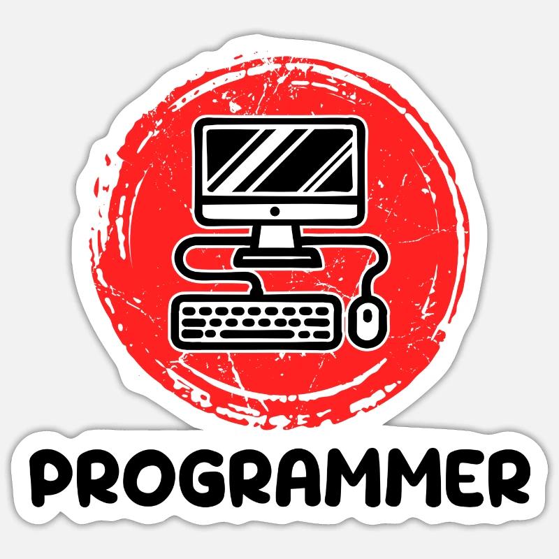 Computer Developer Programmer Code Scripting - Sticker size S (10 x 10 cm) - white matte
