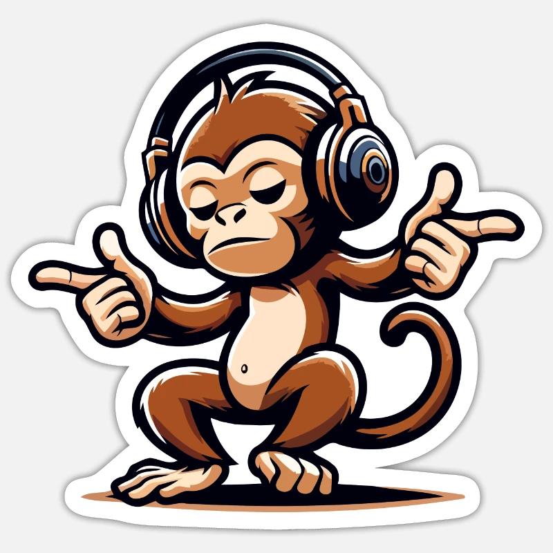Le maître du mélange Monkey Sticker taille S (10 x 10 cm)