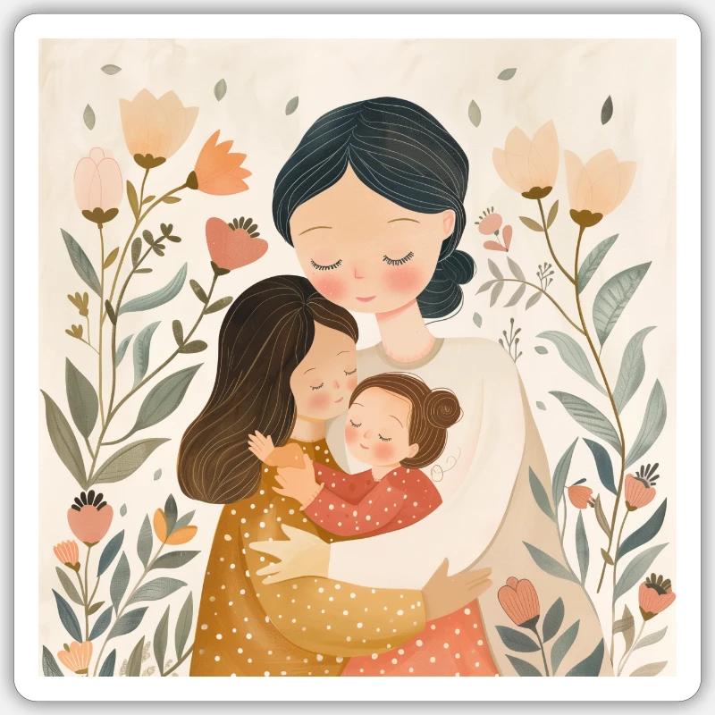 Liebevolle Mutter - Sticker Größe S (10 x 10 cm) - Mattweiß