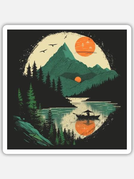 Japanische Einladung - Sticker Größe S (10 x 10 cm) - Mattweiß