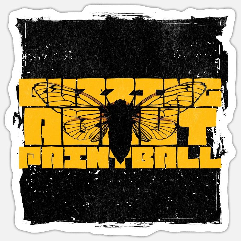 buzzin about paintball, cicada edition - Sticker size S (10 x 10 cm) - white matte
