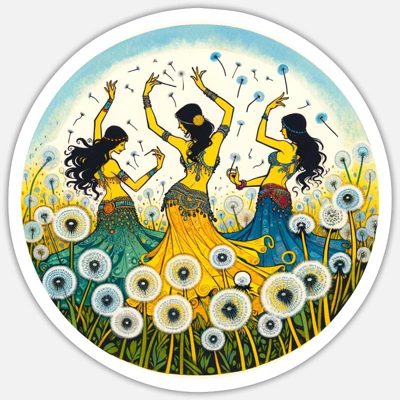 Danseuses du ventre - Sticker taille S (10 x 10 cm) - blanc mat