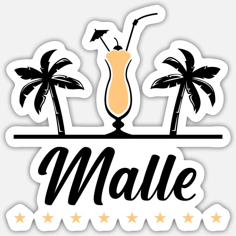 Malle - Sticker size S (10 x 10 cm) - white matte
