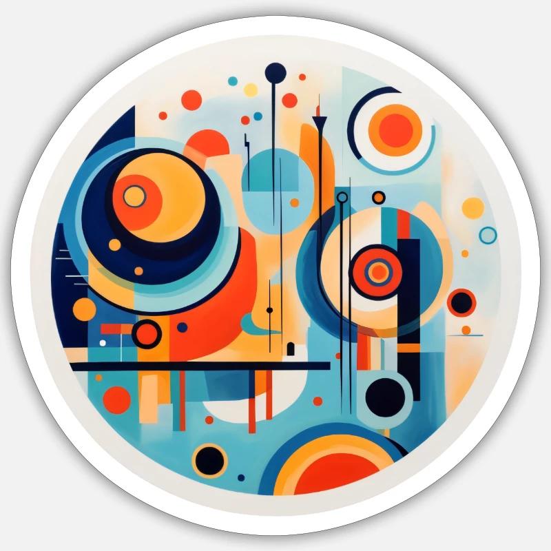 abstrakte Kunst - Sticker Größe S (10 x 10 cm) - Mattweiß