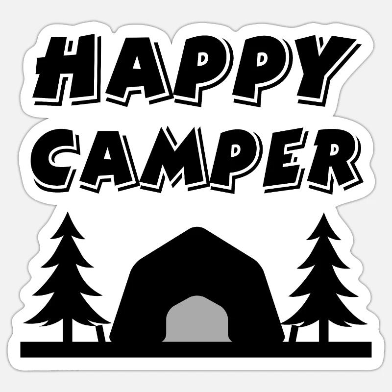 Camping - Sticker size S (10 x 10 cm) - white matte