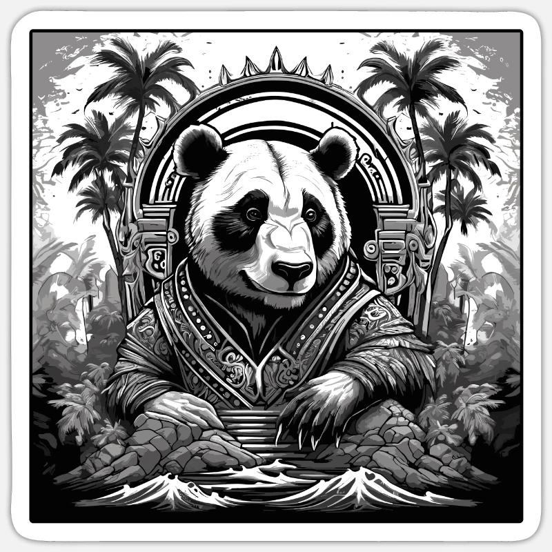 Tattoo / Tier / Kunst / cool / Comic / Panda Sticker Größe S (10 x 10 cm)