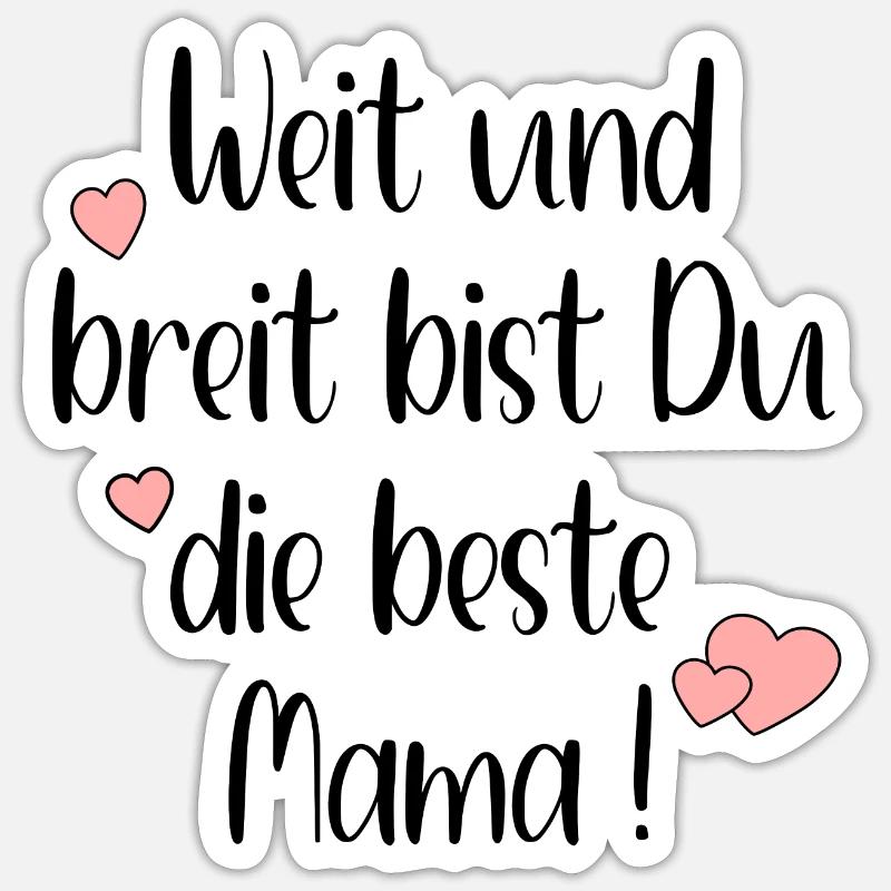 MUTTERTAGSSPRÜCHE MAMA KIND - Sticker Größe S (10 x 10 cm) - Mattweiß