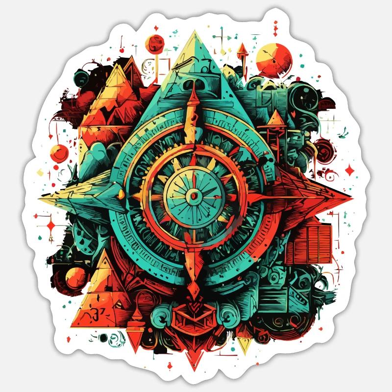 Belle construction architecturale mathématique - Sticker taille S (10 x 10 cm) - blanc mat