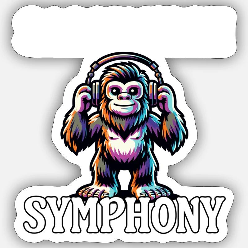Sasquatch Symphony - Sticker Größe S (10 x 10 cm) - Mattweiß
