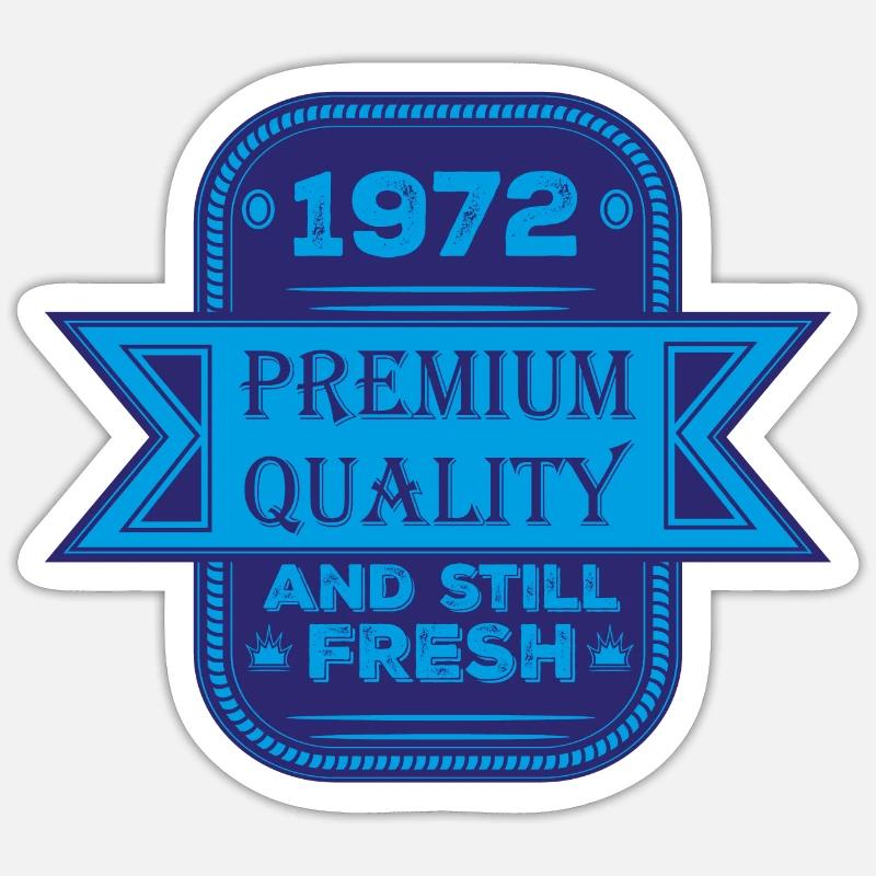 Millésime 1972 - Sticker taille S (10 x 10 cm) - blanc mat