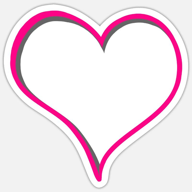 Rosa Herz - Sticker Größe S (10 x 10 cm) - Mattweiß