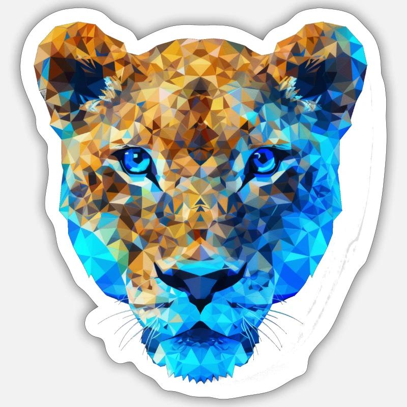 Polygon Tiger - Sticker size S (10 x 10 cm) - white matte
