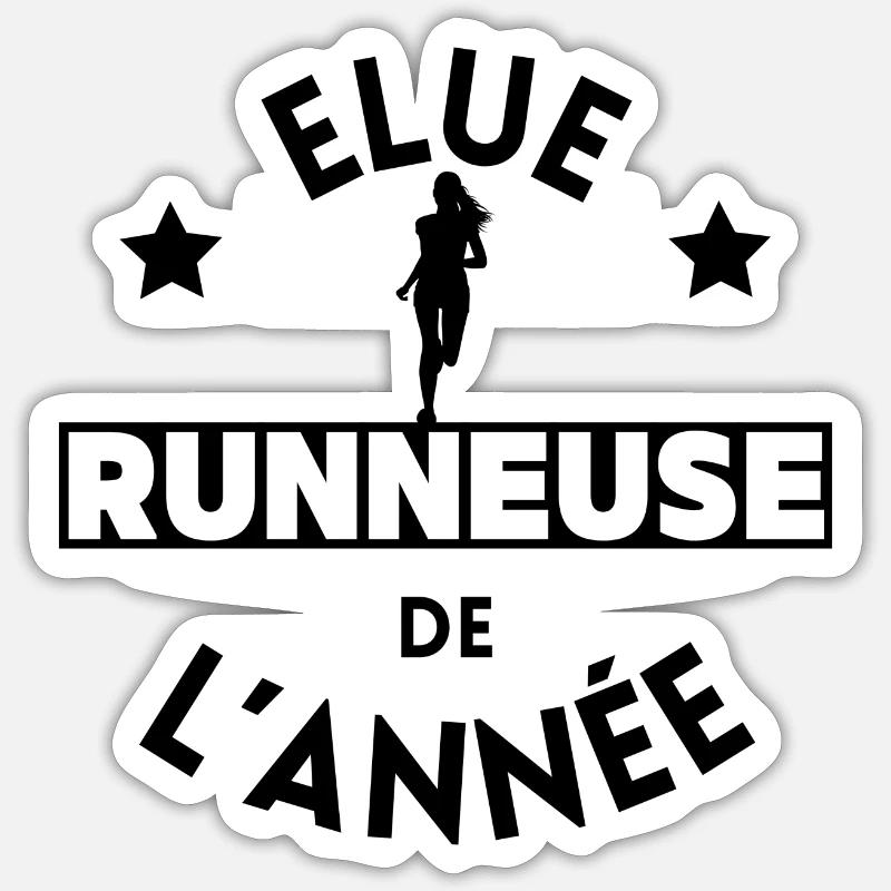 Élue runneuse de l année - Sticker taille S (10 x 10 cm) - blanc mat