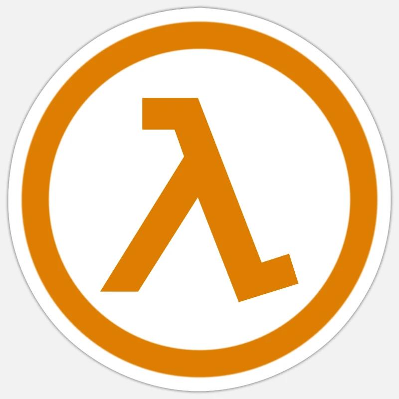 Symbole lambda de demi-vie Sticker taille S (10 x 10 cm)