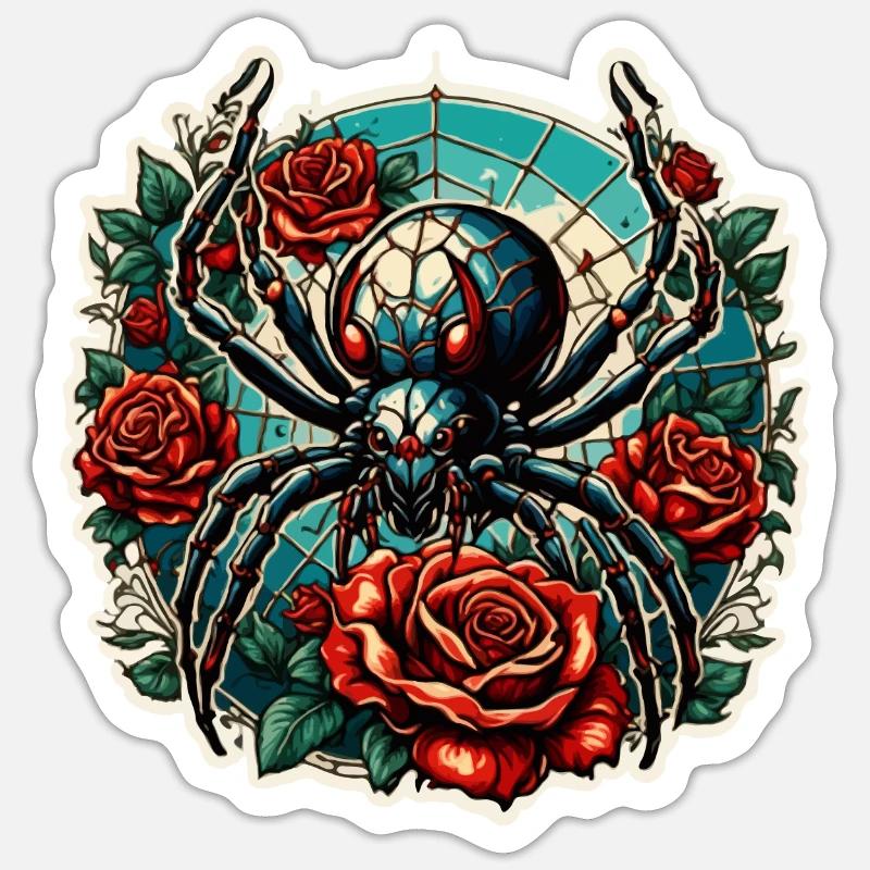 Spider / Web / Pet / Reptile / Eight-legged - Sticker size S (10 x 10 cm) - white matte