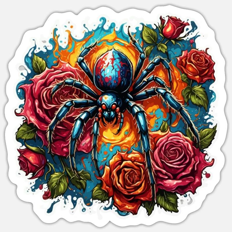 Spider / Web / Pet / Reptile / Eight-legged - Sticker size S (10 x 10 cm) - white matte