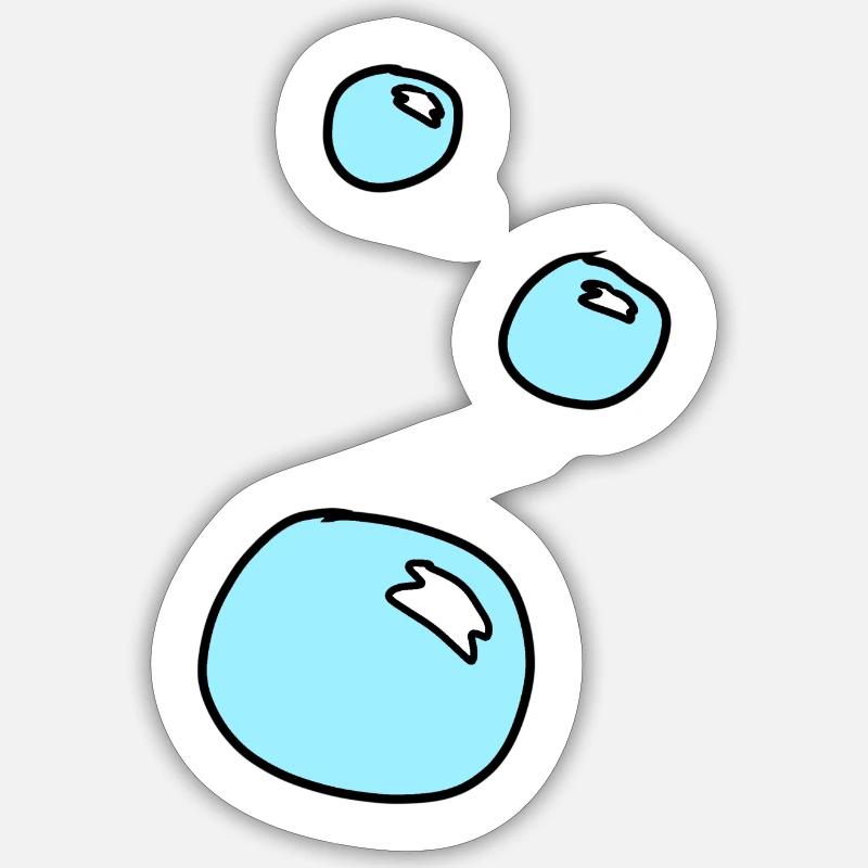 Soap Bubbles Circles Shape Water Blue - Sticker size S (10 x 10 cm) - white matte