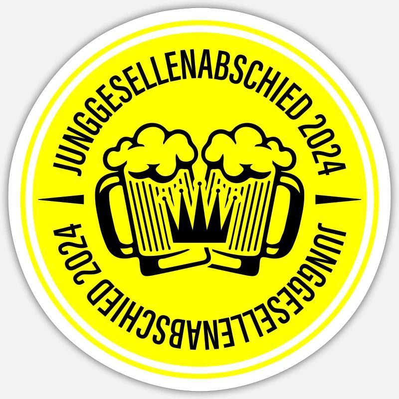 Junggesellenabschied 2024 Bier - Sticker Größe S (10 x 10 cm) - Mattweiß