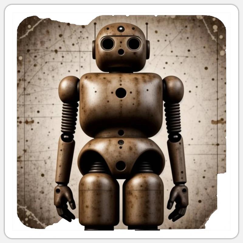 Roboter Sticker Größe S (10 x 10 cm)
