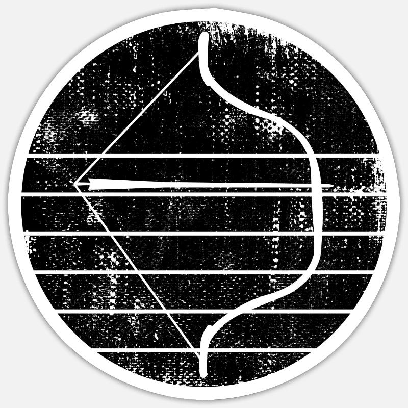 Pfeil und Bogen - Sticker Größe S (10 x 10 cm) - Mattweiß