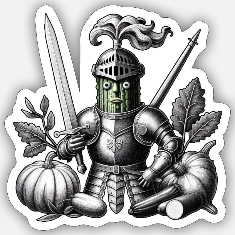 Guerrier de cornichons végétalien - Guerrier au concombre Sticker taille S (10 x 10 cm)
