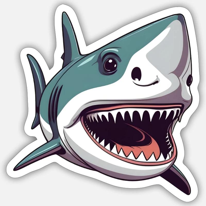 Shark - Sticker size S (10 x 10 cm) - white matte