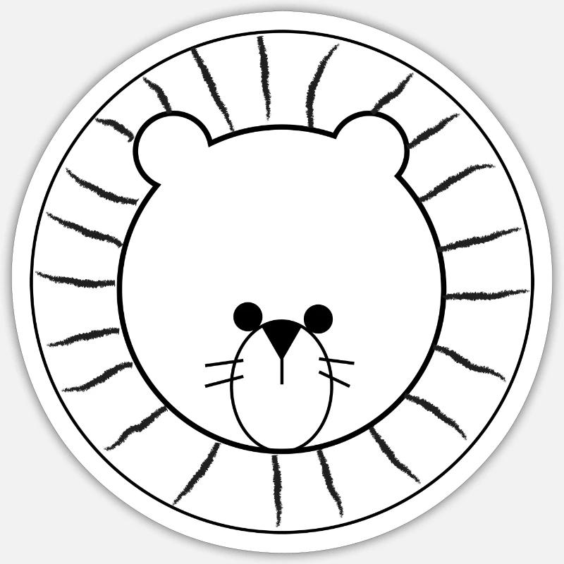 Bébé lion - Sticker taille S (10 x 10 cm) - blanc mat