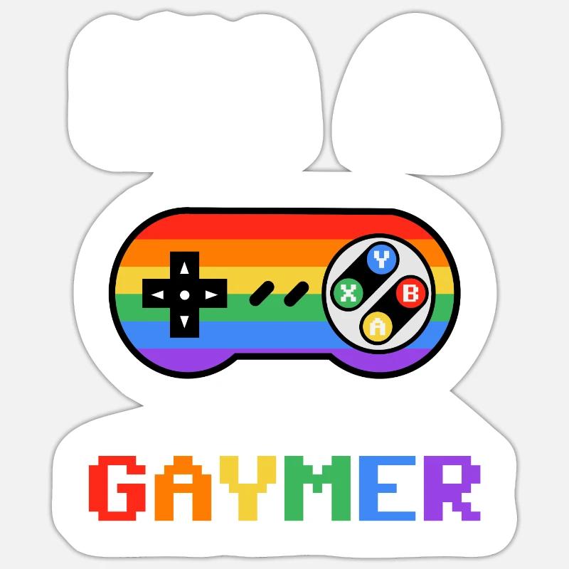 Pride Gaming Controller Motif - Sticker size S (10 x 10 cm) - white matte