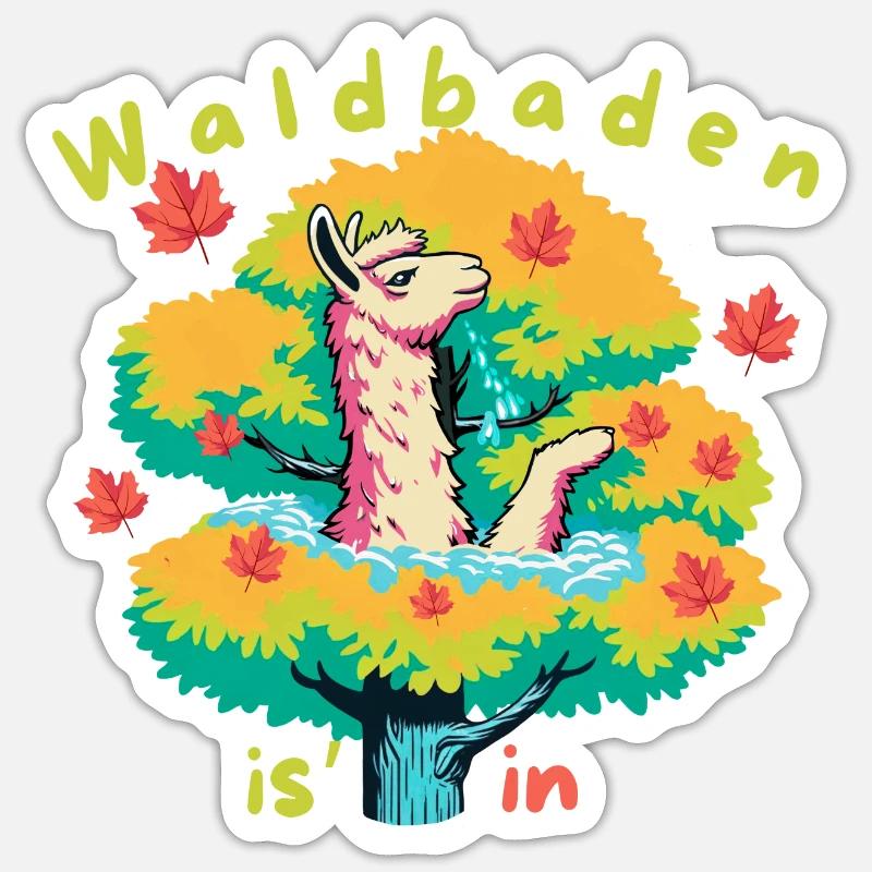 Bain de forêt - Sticker taille S (10 x 10 cm) - blanc mat