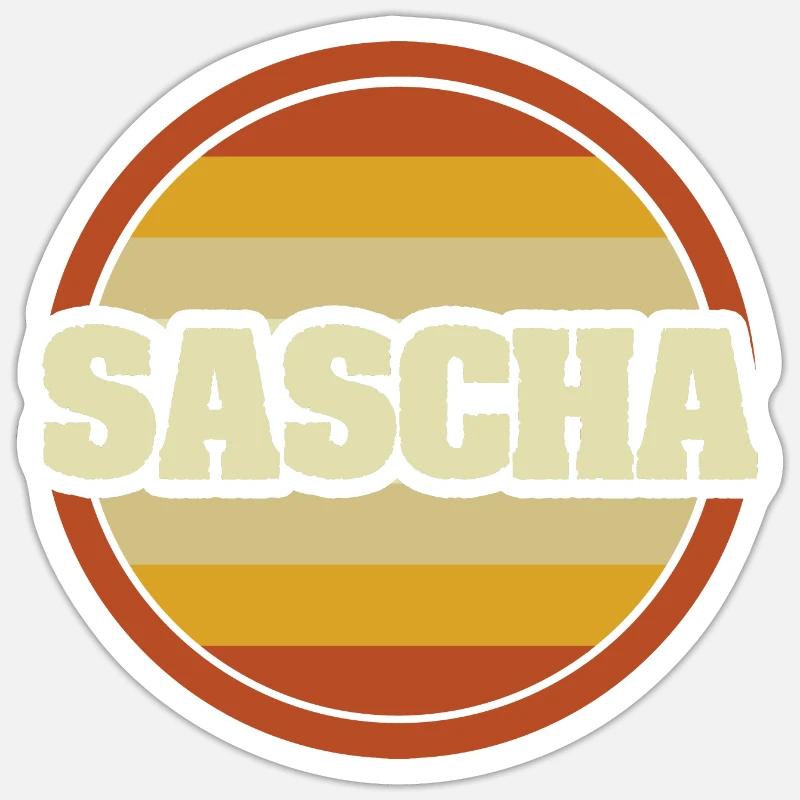 First name Sascha - Sticker size S (10 x 10 cm) - white matte