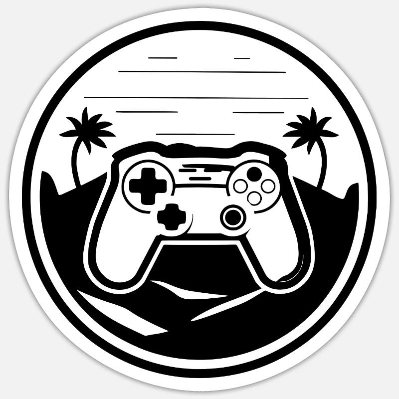 Spiel Controller Grafik - Sticker Größe S (10 x 10 cm) - Mattweiß