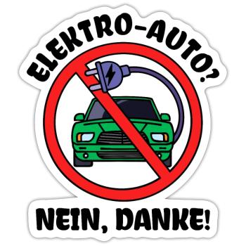 Tanken Statement Antrieb E-auto Energiespeicher - Sticker Größe S (10 x 10 cm) - Mattweiß - Vorne